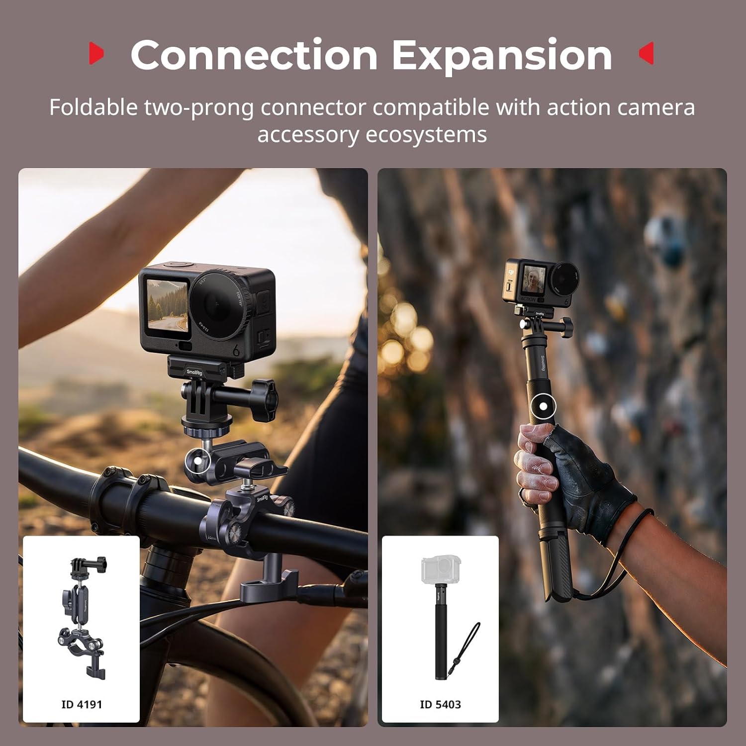 Bundle: SmallRig Cage for DJI Osmo Action 6 (Advanced Edition) 5887+SMALLRIG Magnetic Adapter Holder Dual-Mount Support for DJI Osmo Action 6/Osmo Nano 5890