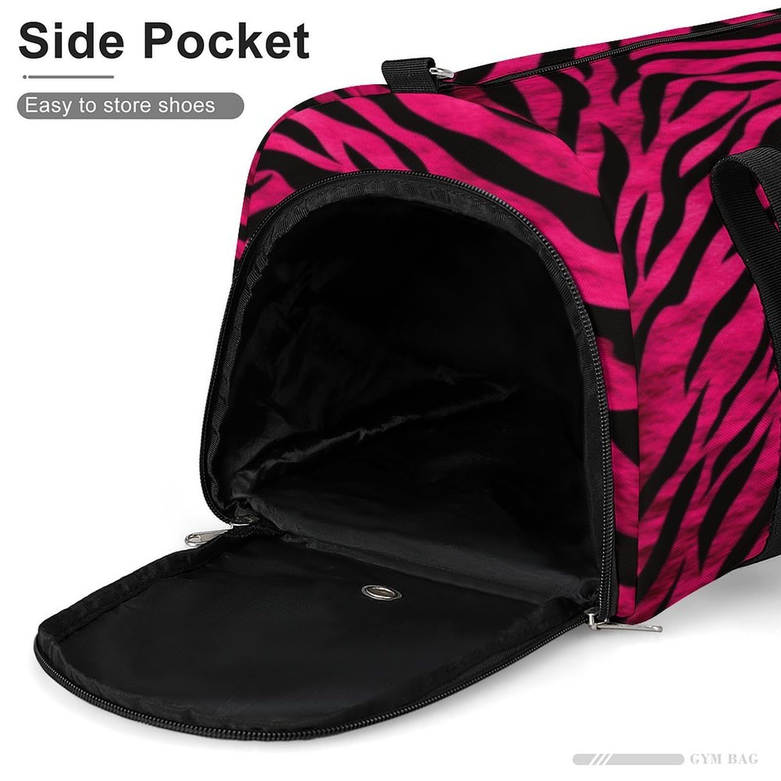 Turnbeutel für Damen und Herren, Zebra-Tiger-Leopardenmuster, wiederverwendbar, Turnbeutel mit Schuhfach, Stil, Einheitsgröße, modern, Stil:, Einheitsgröße, Modern