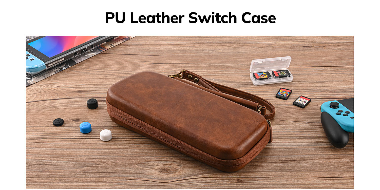 Younik Switch Case for NS Switch and Switch OLED, PU Leather