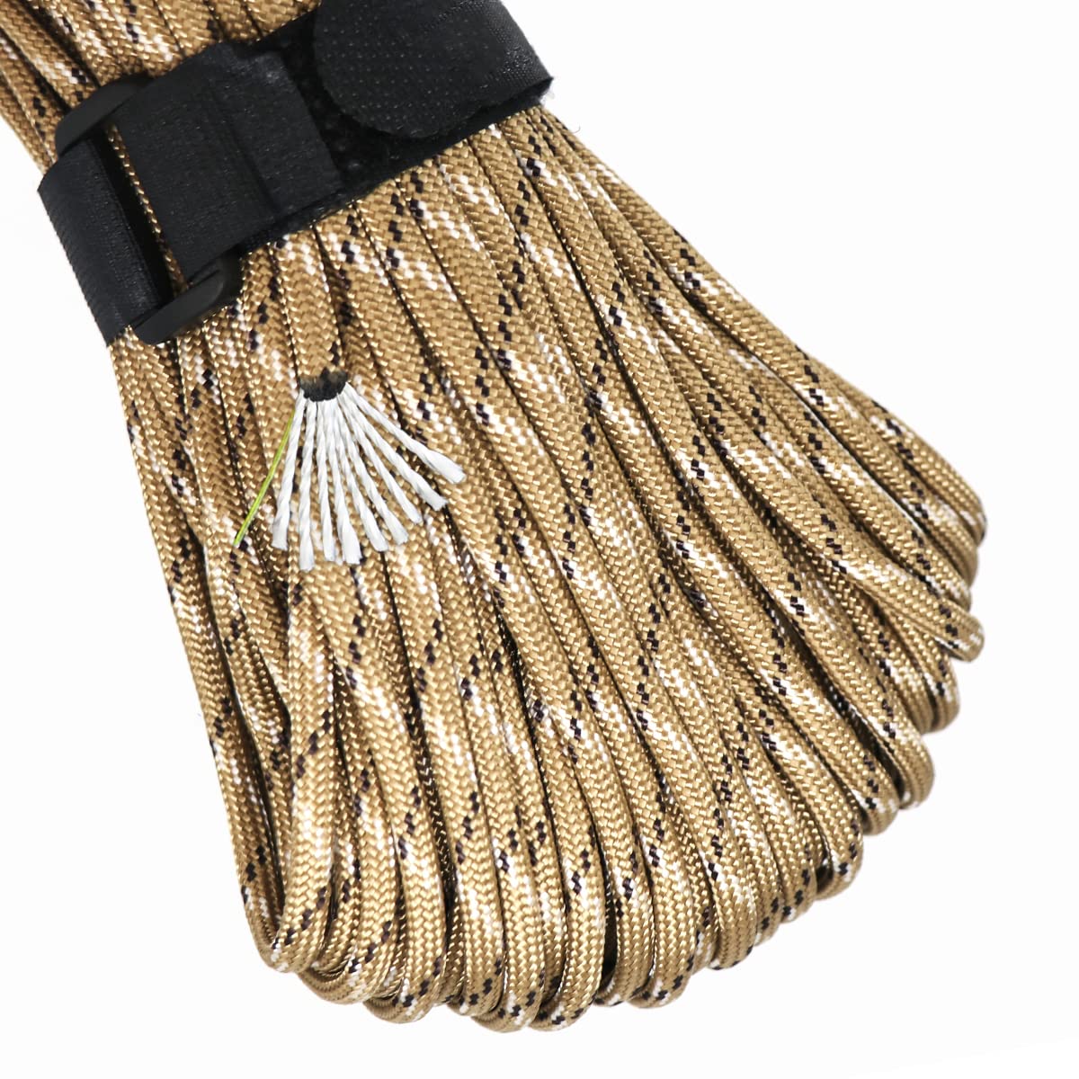 PSKOOK550 Paracord/Parachute Cord, 1/6 Inch x 100 Ft Nylon Rope, 10-Strand Core Tactical Paracord, Desert Camo Rope