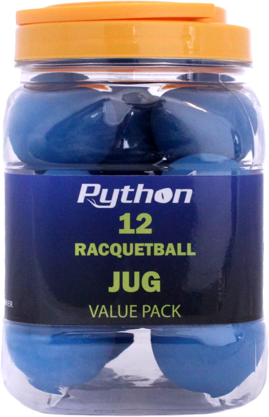 - Python Blue Racquetballs (Value Pack - 12 Ball Jug/Standard Color w/Tournament Quality!)