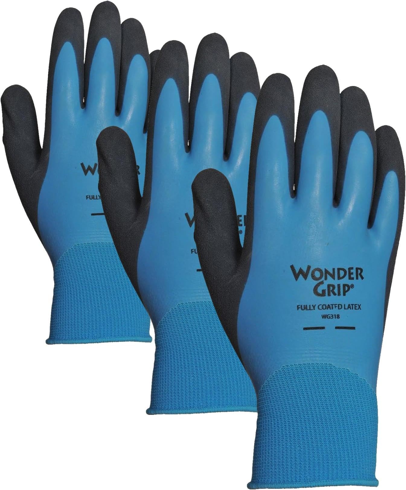 Wonder Grip WG318L Liquid-Proof Double-Coated/Dipped Natural Latex Rubber Work Gloves