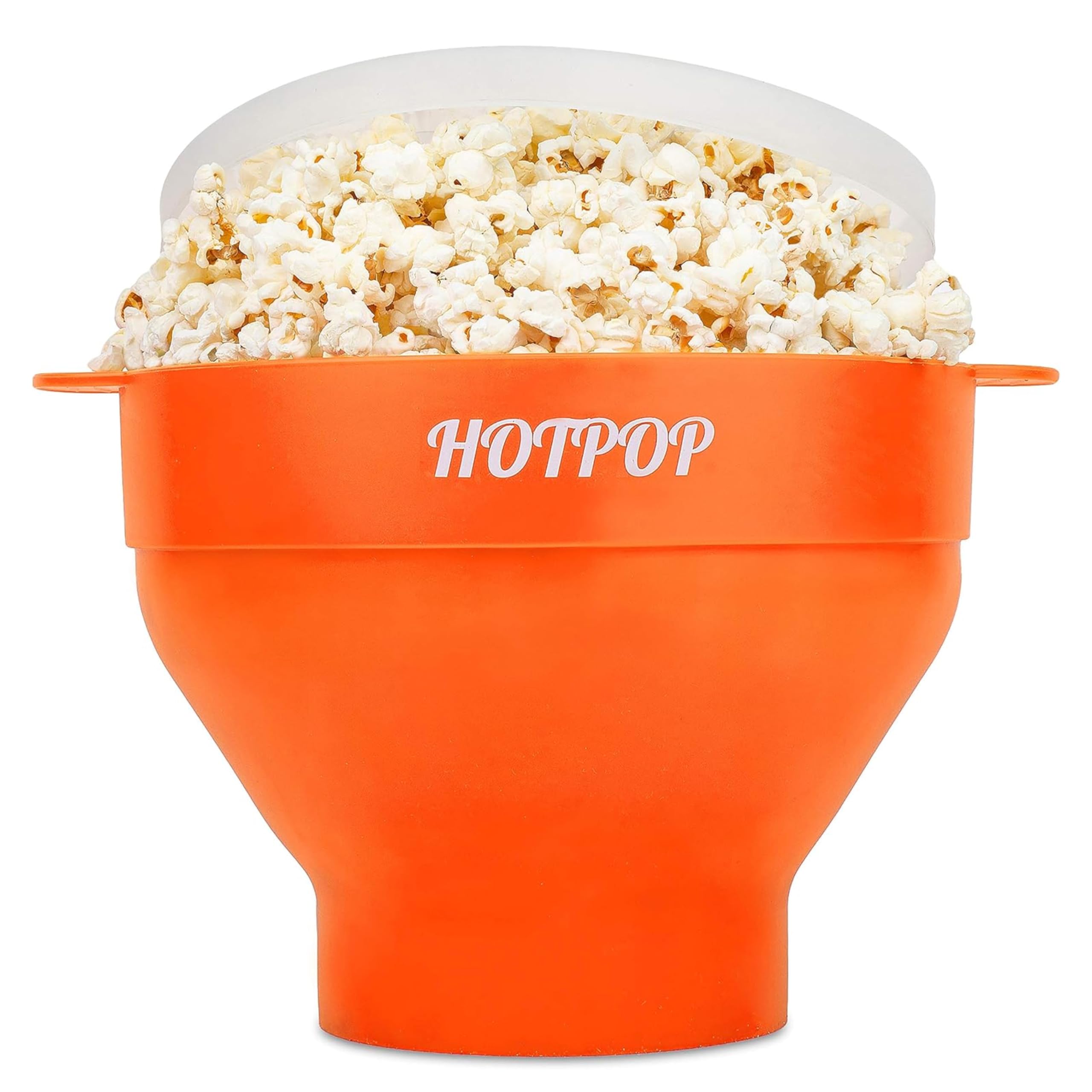 The Original Hotpop Microwave Popcorn Popper, Silicone Popcorn Maker, Collapsible Bowl BPA-Free and Dishwasher Safe- 20 Colors Available (Orange)