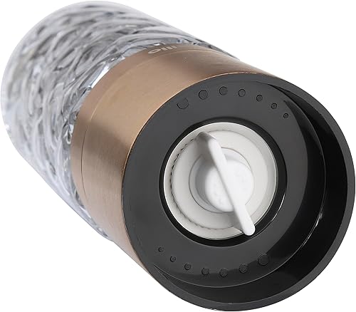 Miniatura 7 de Cilio Cristallo - Molinillo de sal o pimienta de vidrio y acero inoxidable, dorado, 2 x 6.7 pulgadas de alto, molinillo de sal y pimienta de vidrio