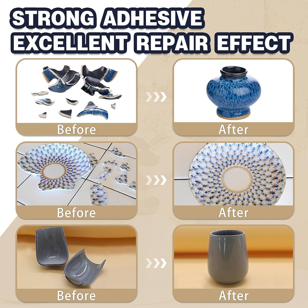 Colla Super Forte Per Ceramica - Adesivo Istantaneo 30g Per Riparare Piatti, Porcellana E Decorazioni - Foto 13