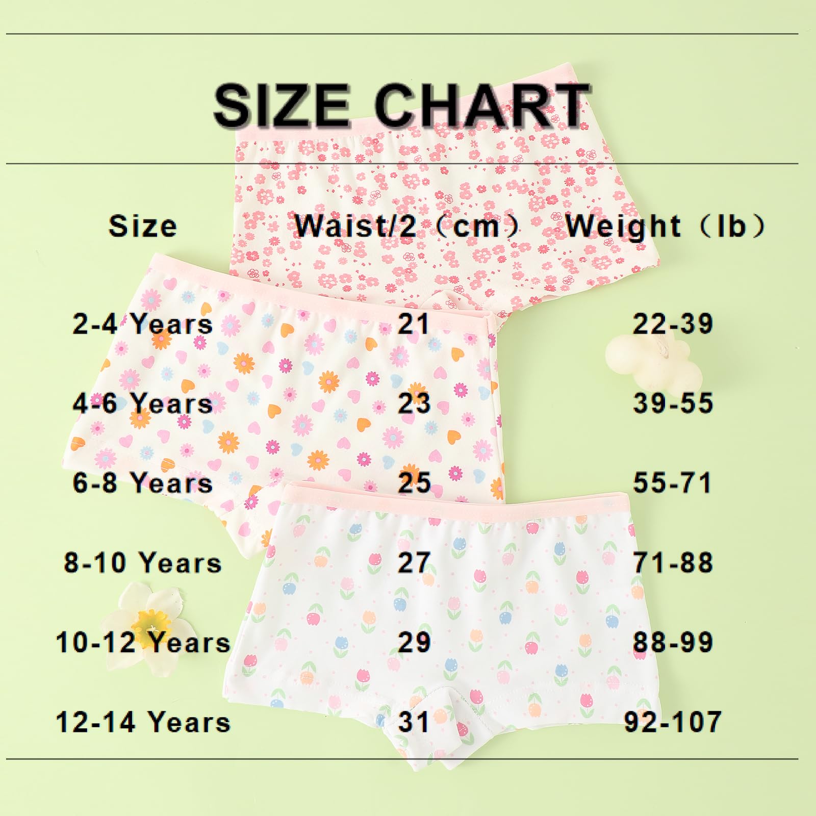 Culotte en Coton pour Petites Filles sous-vêtement Enfants Doux et Confort (Lot de 12)