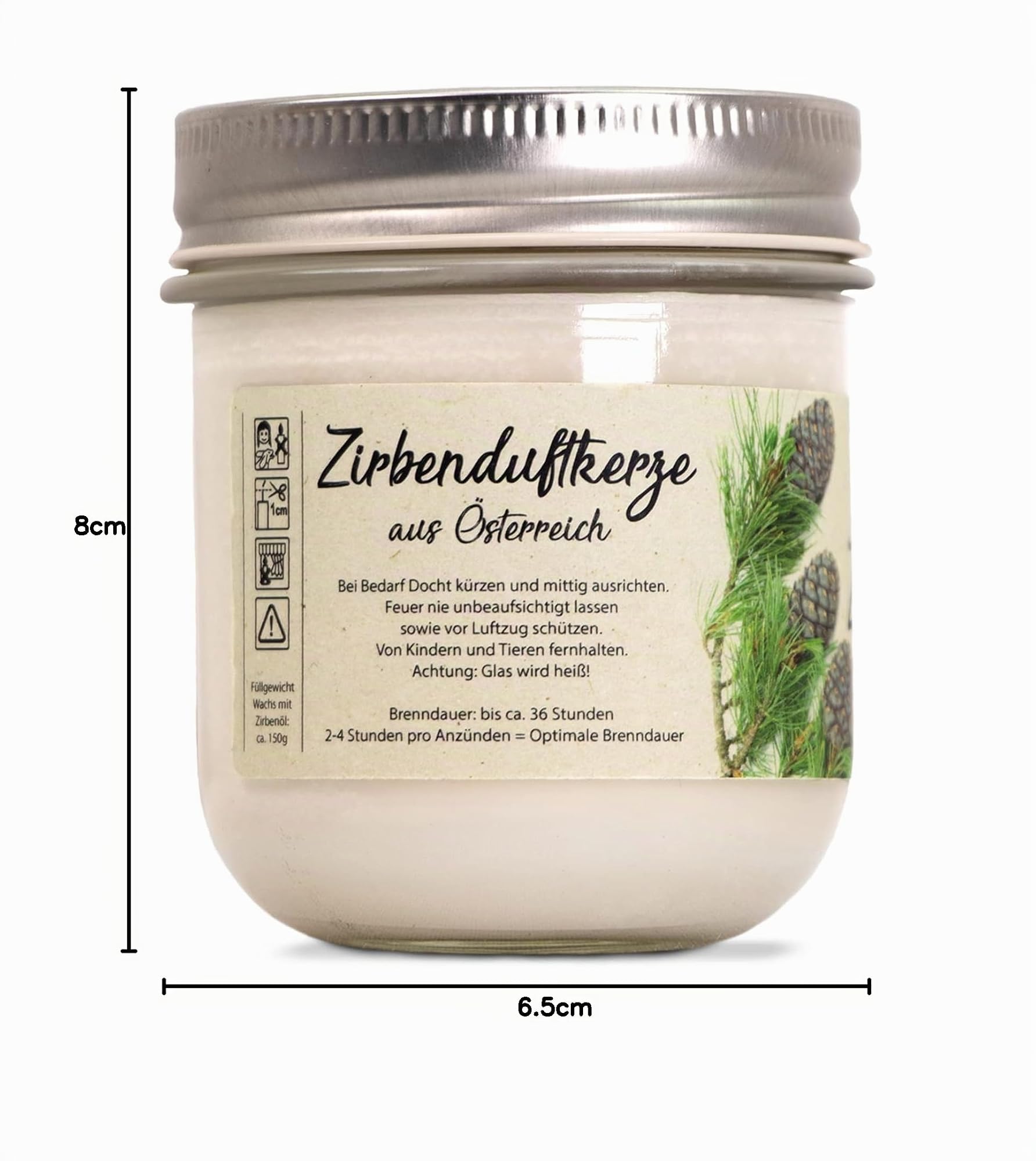 Zirbenduftkerze - Handgemacht aus Kärnten