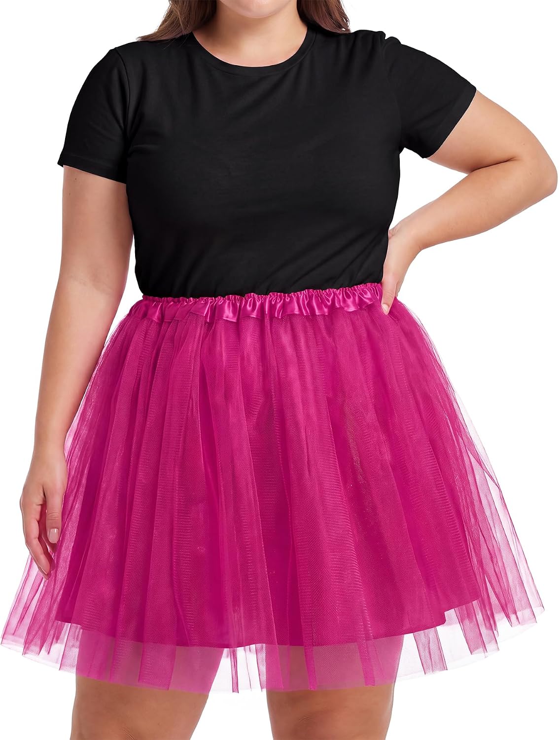 Zando 4-Layer Plus Size Tutu for Women Adults with Soft Lining Tulle Skirts