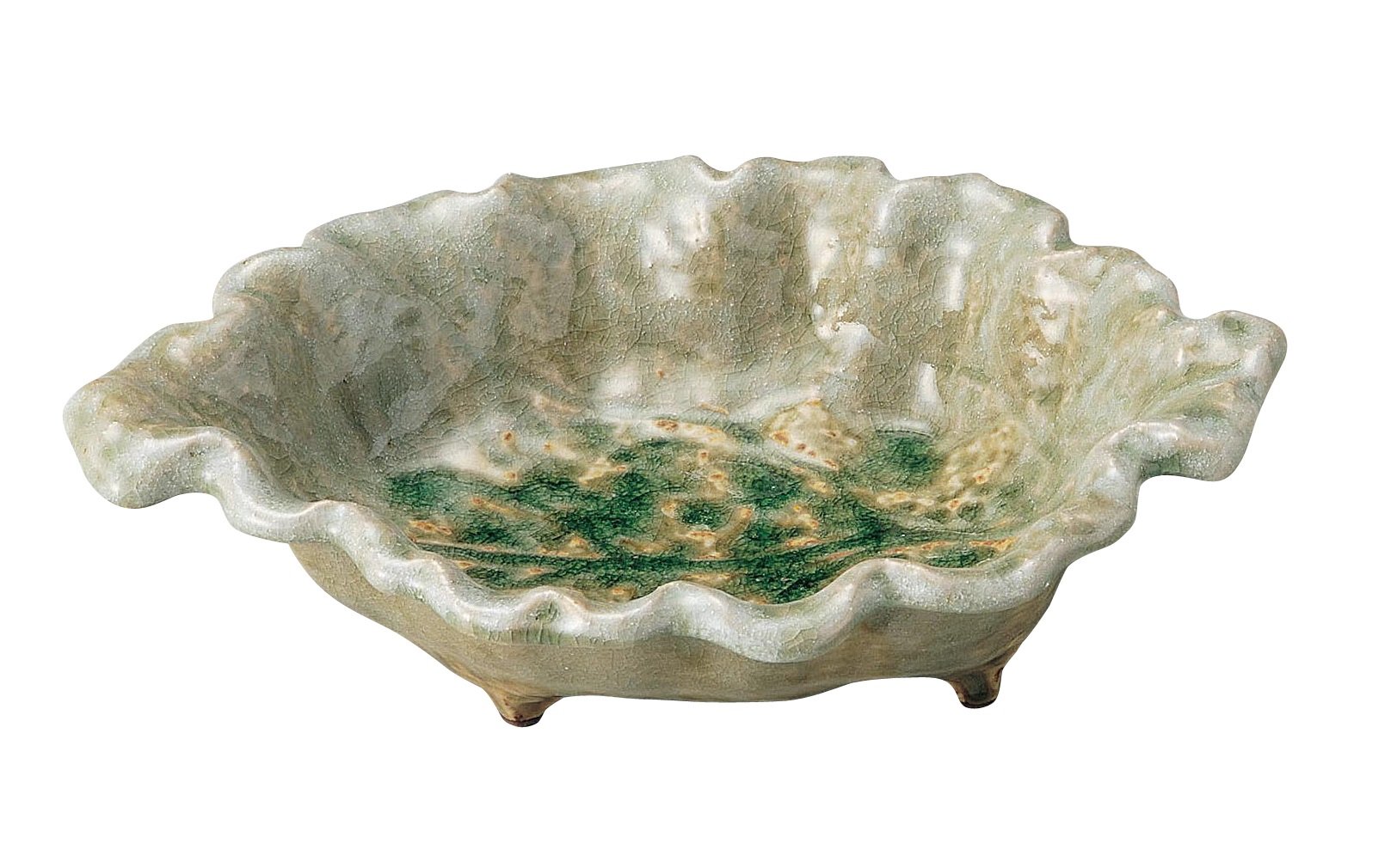 Mitou Banko Ware Large Bowl Beadro Leaf 10478
