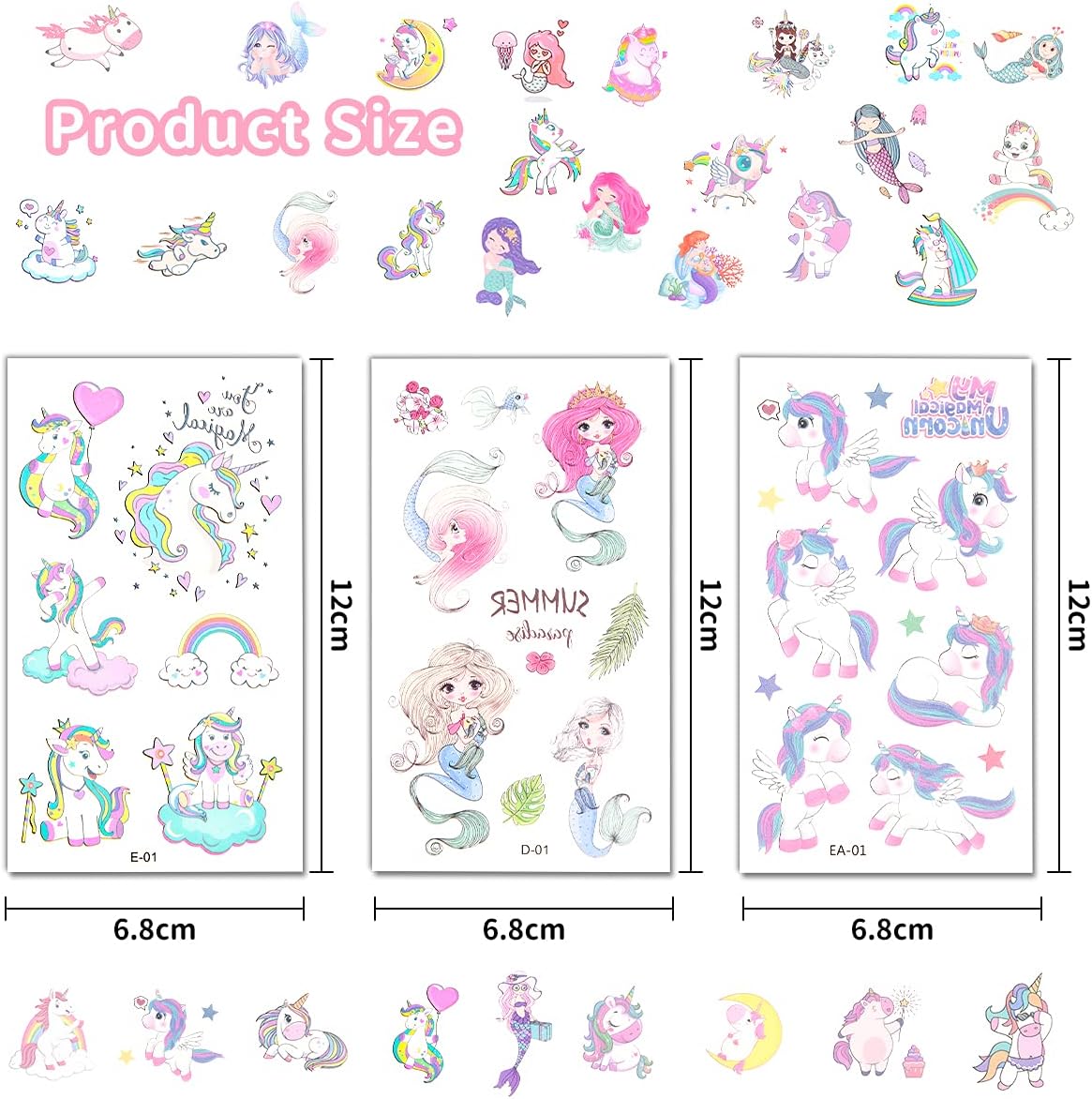 ACWOO Unicorn Temporary Tattoos - Image 3