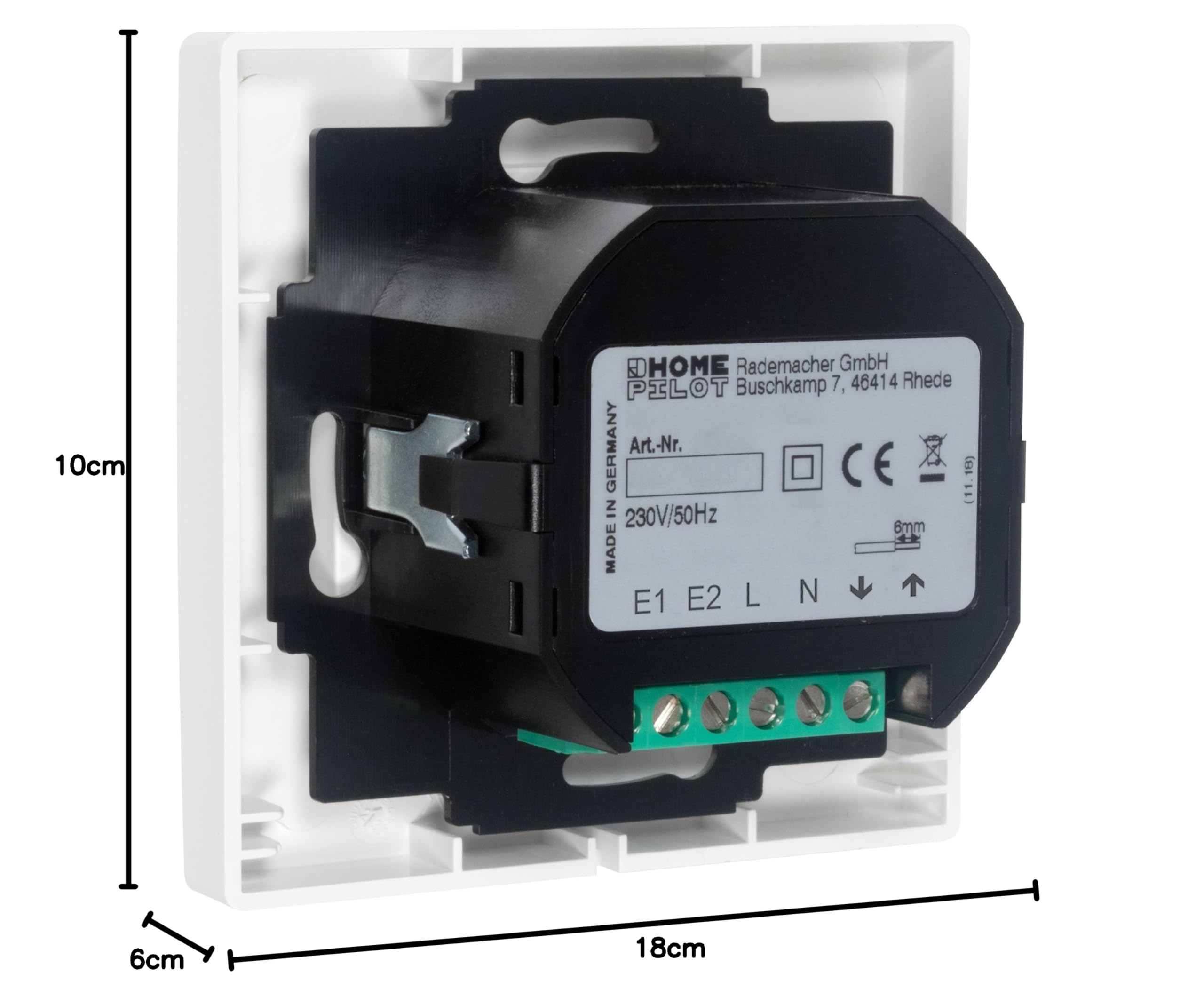HOMEPILOT Rolladen Zeitschaltuhr premium lite | einfache Rollladensteuerung mit Wochenprogramm & Zufallsfuntion, für Rohrmotor | Schaltuhr mit Digital-Timer, 230 V Unterputz, Weiß