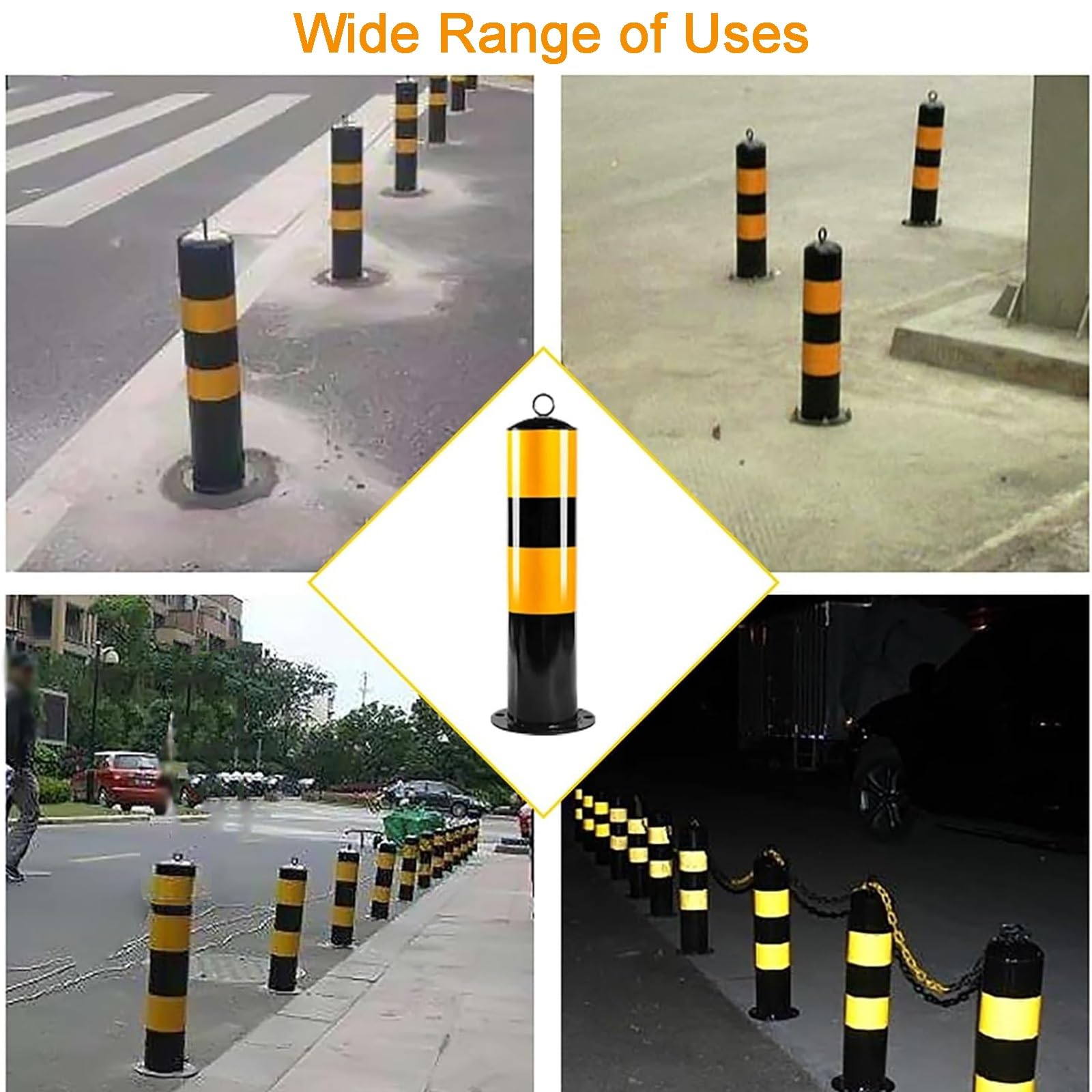 Barreras de Seguridad, Poste de Seguridad, Columna tráfico, Barrera for estacionamiento, Carretera, barandilla Alta Visibilidad, 19,7 Pulgadas Alto(2pcs)