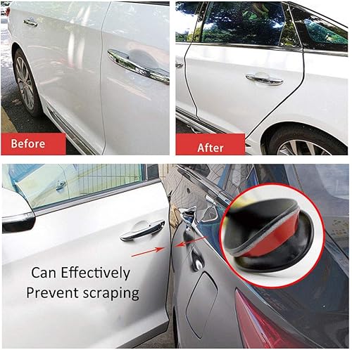 Miniatura 7 de Etopar Protector de borde de puerta de coche, transparente, 16 pies, 16.4 ft, forma de U, moldura de borde de goma anti arañazos, protector de tira