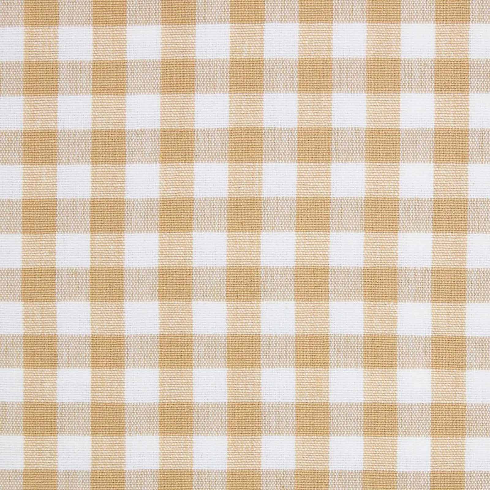 Homescapes handgewobener Vorhang Ösenvorhang Dekoschal Gingham im 2er Set, 137 x 182 cm, 100% Reine Baumwolle, beige weiß kariert