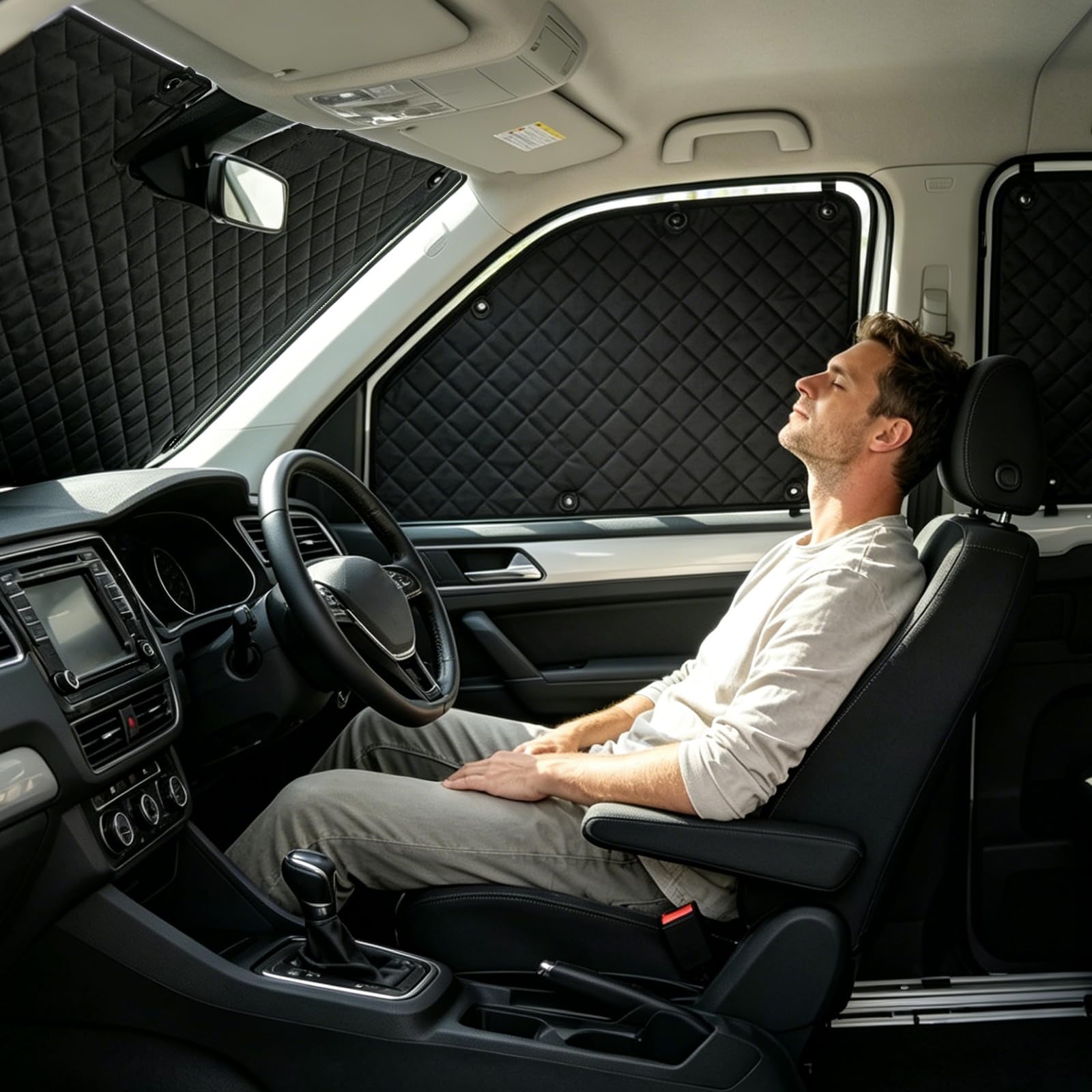Zasłony przeciwsłoneczne, kompatybilne z VW LWB T5/T6 (8 sztuk)