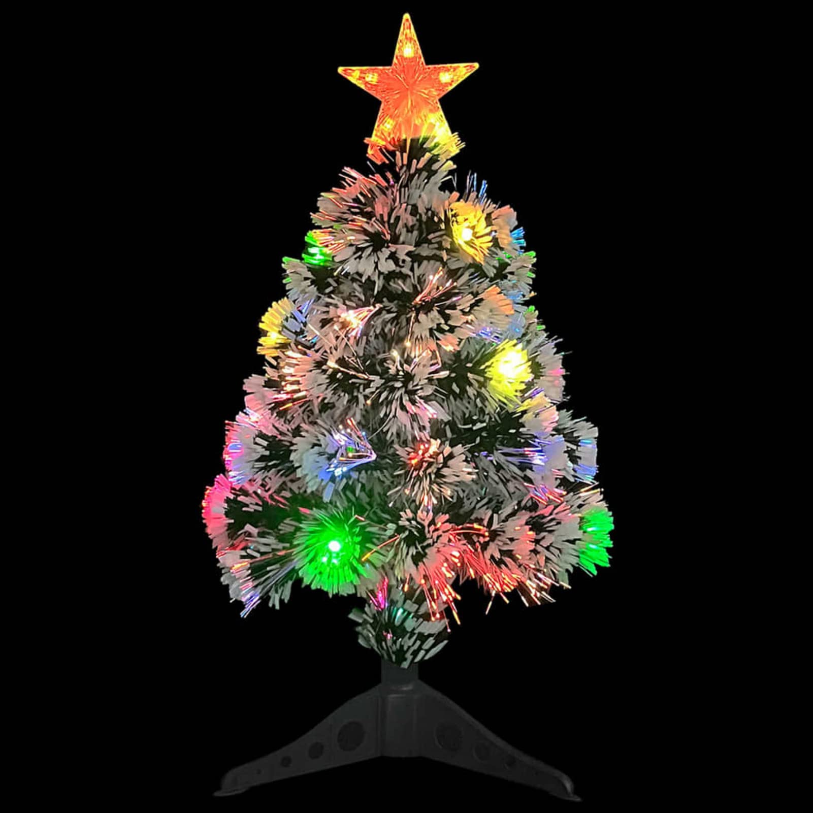 Chusui Árbol de Navidad Artificial LED Fibra óptica, Arbolitos De Navidad, Decoración Navideña, Christmas Tree, Arvore De Natal, Pino Navidad, Blanco Azul 64 cm
