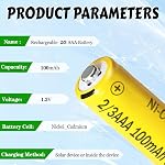 Ni-CD 2/3AAA 100mAh 1.2V Batterie solaire rechargeable 4 Boîtes 2 /3AAA Piles 1.2V pour les lumières solaires extérieures, nid 2/3aaa pile 1.2V
