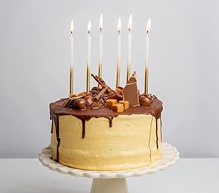 Talking Tables Pack of 16 White and Gold Birthday Candles with Holders | Long & Tall 4