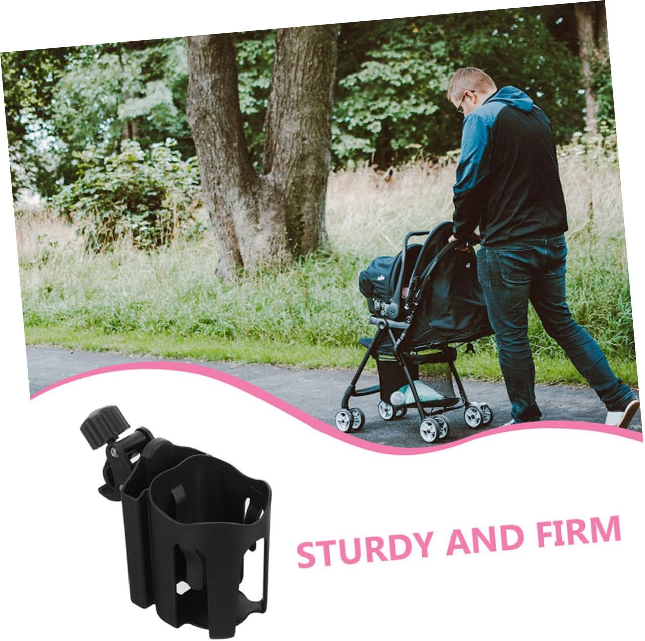 YARNOW 2pcs Adjustable Cup Holder Phone Attachment Drink Holder for Wheelchairs Strollers and Walkers Easy Installation Versatile Design