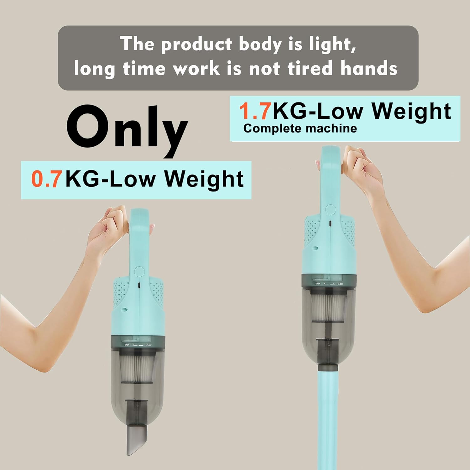 Cordless Stick Vacuum Cleaner, Lightweight Handheld Vacuum (Green) image 4