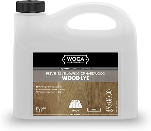 Miniatura 2 de WOCA Denmark Wood Lye - Tinte escandinavo para madera clara para blanquear y efecto madera flotante, gris, 2.5 L, reduce el amarillamiento en madera