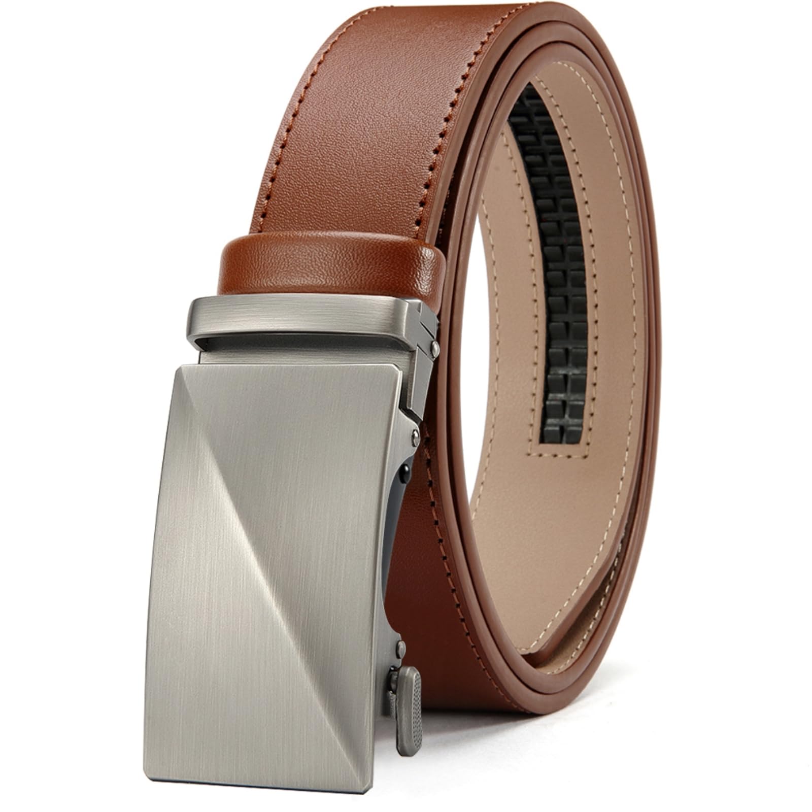 XCSTYY Belt Men's Belts, Automatic Ratchet Luxury Belts-brown-115cm
