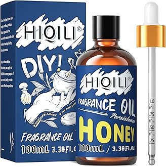 HIQILI Honey ​Essential Oil - Sweet Scent Fragrance Oil for Candle Soap Perfume Lotion Making, Home Diffuser, 3.38 Fl Oz