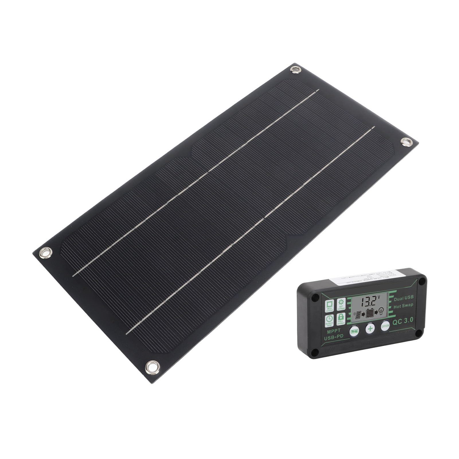 Jiawu Pannello Solare Monocristallino 600W, 18V per, Auto, Barca e Uso | Pannello caricabatteria solare con controller 100A, per , , agricoltura, esterno, campeggio