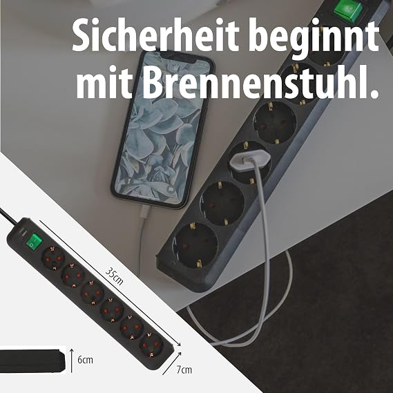 Brennenstuhl Eco-Line 6-Way Socket Strip