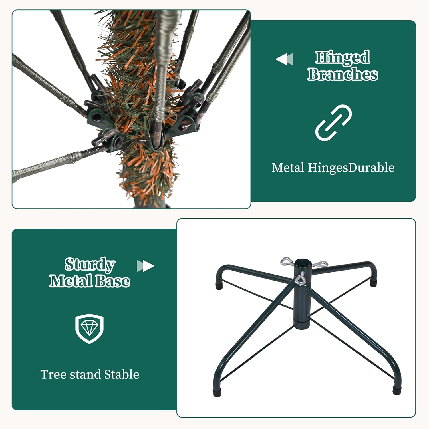 4FT Blue Spruce Artificial Christmas Tree - 600 PE&PVC Tips - Metal Stand and Hinged Branches for Home, Party Decor