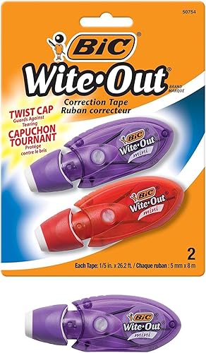 Miniatura 2 de BIC Wite-Out Corrector en cinta en miniatura, blanco, 2 unidades paquete de de 4