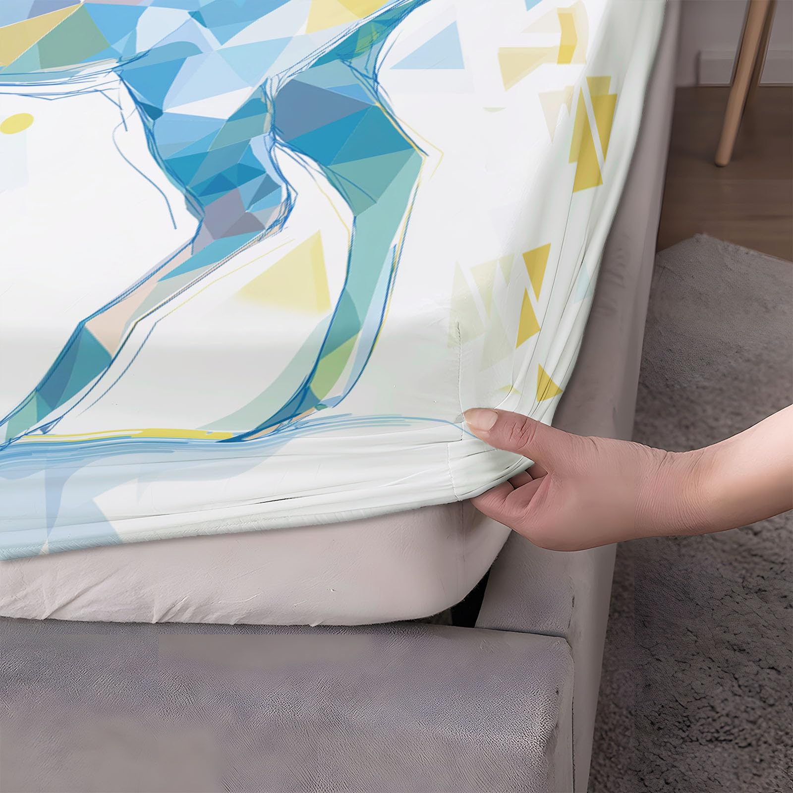 Drap Housse 180 x 200 cm Animaux Cerfs Drap Housse Doux Résistant