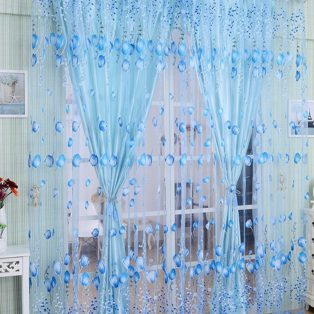 Elegant Window Voile Curtain, Modern Home Decor Privacy Light Filtering for Balcony Rooms
