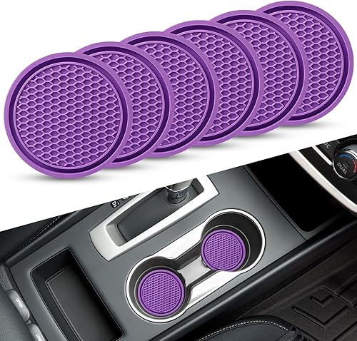 TUTUDOW Portavasos para automóvil, paquete de 6 posavasos de PVC para automóvil, portavasos de automóvil, accesorios universales para el interior