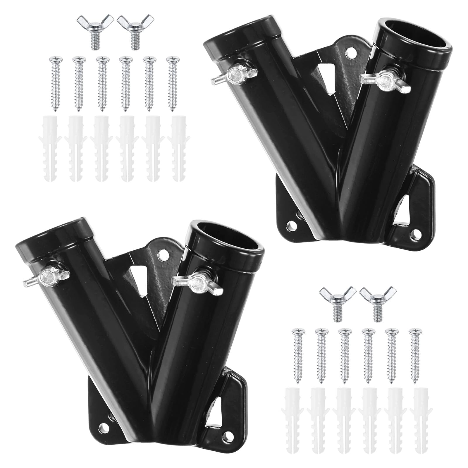 M METERXITY Flag Pole Holder for Outside House 1.18" Inner Diameter, Black