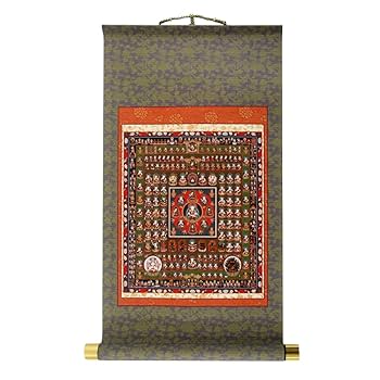 Amazon.co.jp: 掛軸 掛け軸 胎蔵界曼荼羅 小型サイズ 模表装