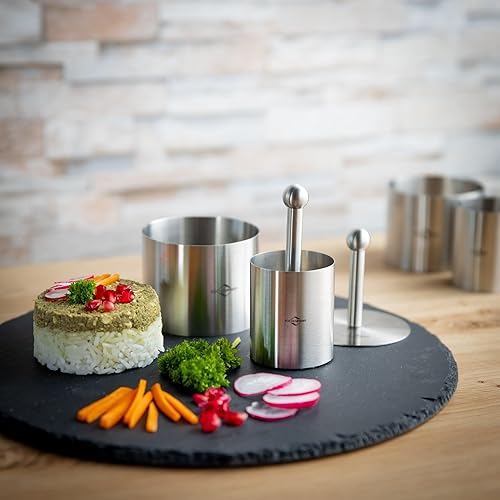 Miniatura 8 de Küchenprofi Kuchenprofi - Anillos de acero inoxidable para preparación de alimentos chapado y formación 4 piezas 3 pulgadas color plateado