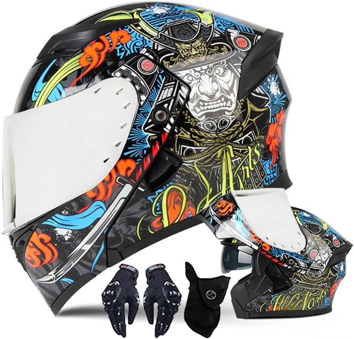 Casco da Moto Integrale, Casco Apribile con Doppia Visiera Parasole, Casco Modulare da Uomo E da Donna per Adulti, Ciclomotore, Corse su Strada, Scooter, Bici, Cruiser, Omologato Ece, B, XXL(63~64cm)