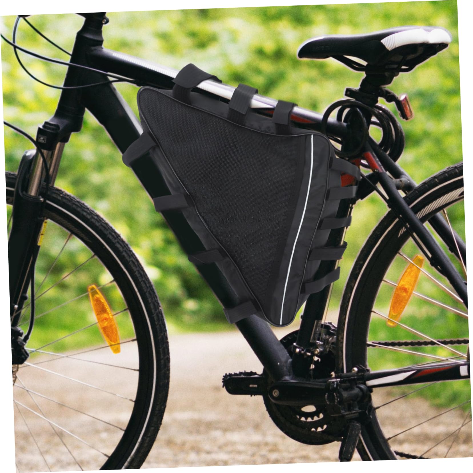 Bolsa Triangular para Cuadro de Bicicleta Negra, Gran Capacidad, Oxford