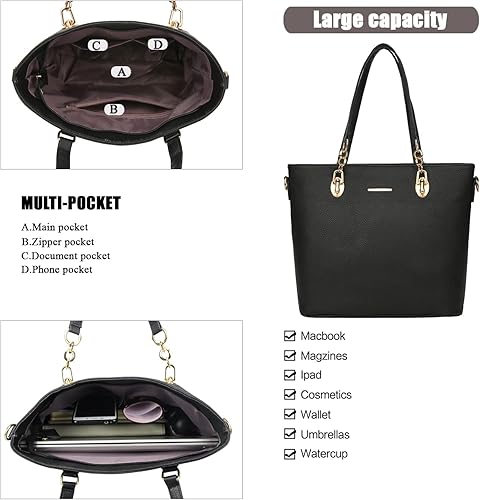 Miniatura 6 de Monederos y bolsos de mano para mujer, de cuero sintético, bolsas cruzadas, monederos, juego de 6 piezas Set, 6pcs, Set, 6pcs