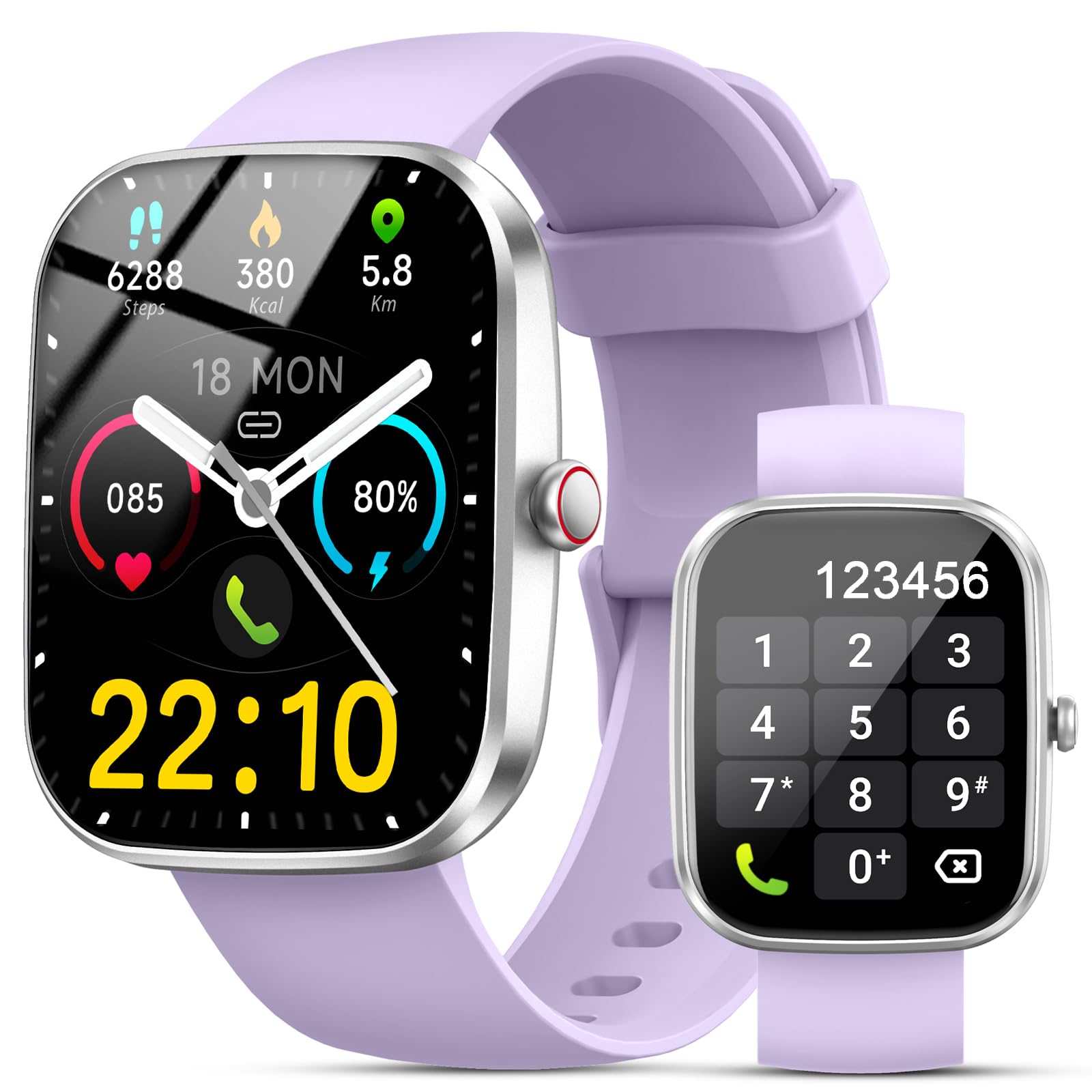 Smart Watch for Men Women(Answer/Make Calls), 1.96" HD Smartwatch, Fitness Tracker with 110+ Sport Modes, IP68 Waterproof, Heart Rate/Sleep/Step Monitor, Pedometer, Activity Tracker for Android iOS