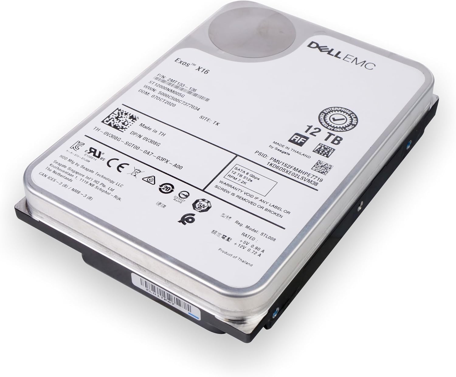 Dell/Seagate Exos X16 12TB ST12000NM005G 7.2K RPM SATA 6Gb/s 512e 3.5" Enterprise Hard Drive (Renewed)