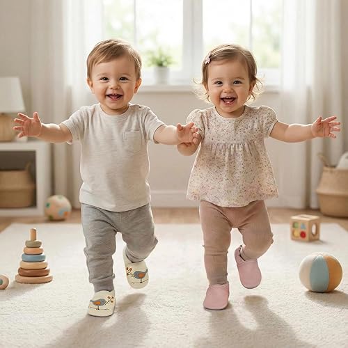 Miniatura 6 de YALION - Mocasines de cuero suave para bebés, niños y niñas, para gatear y dar sus primeros pasos