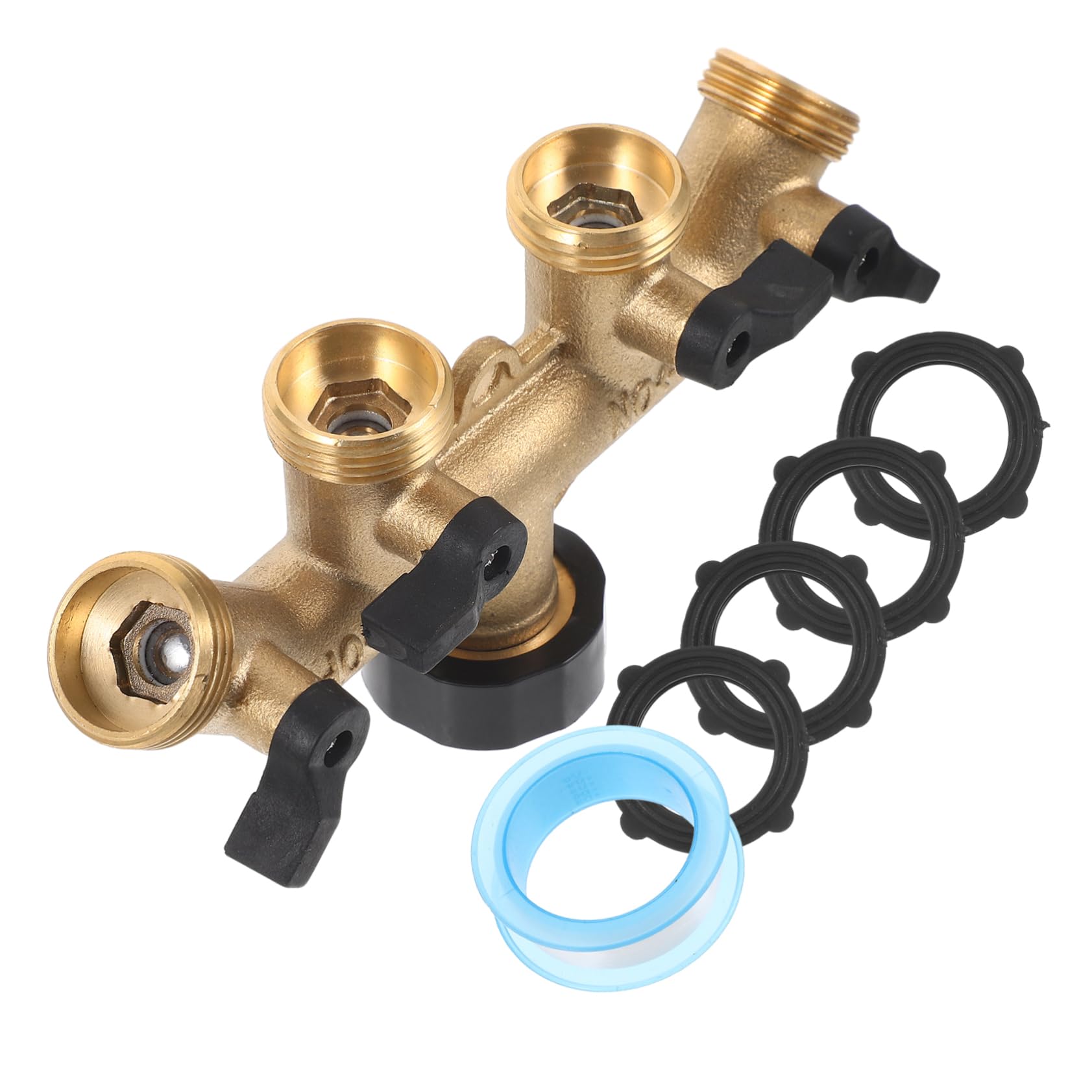 DOITOOL 4 Set Di Divisori Per Tubi Flessibili Da Esterno Divisori Per Rubinetti Da Giardino Raccordi A Innesto Rapido - Connettore in Ottone