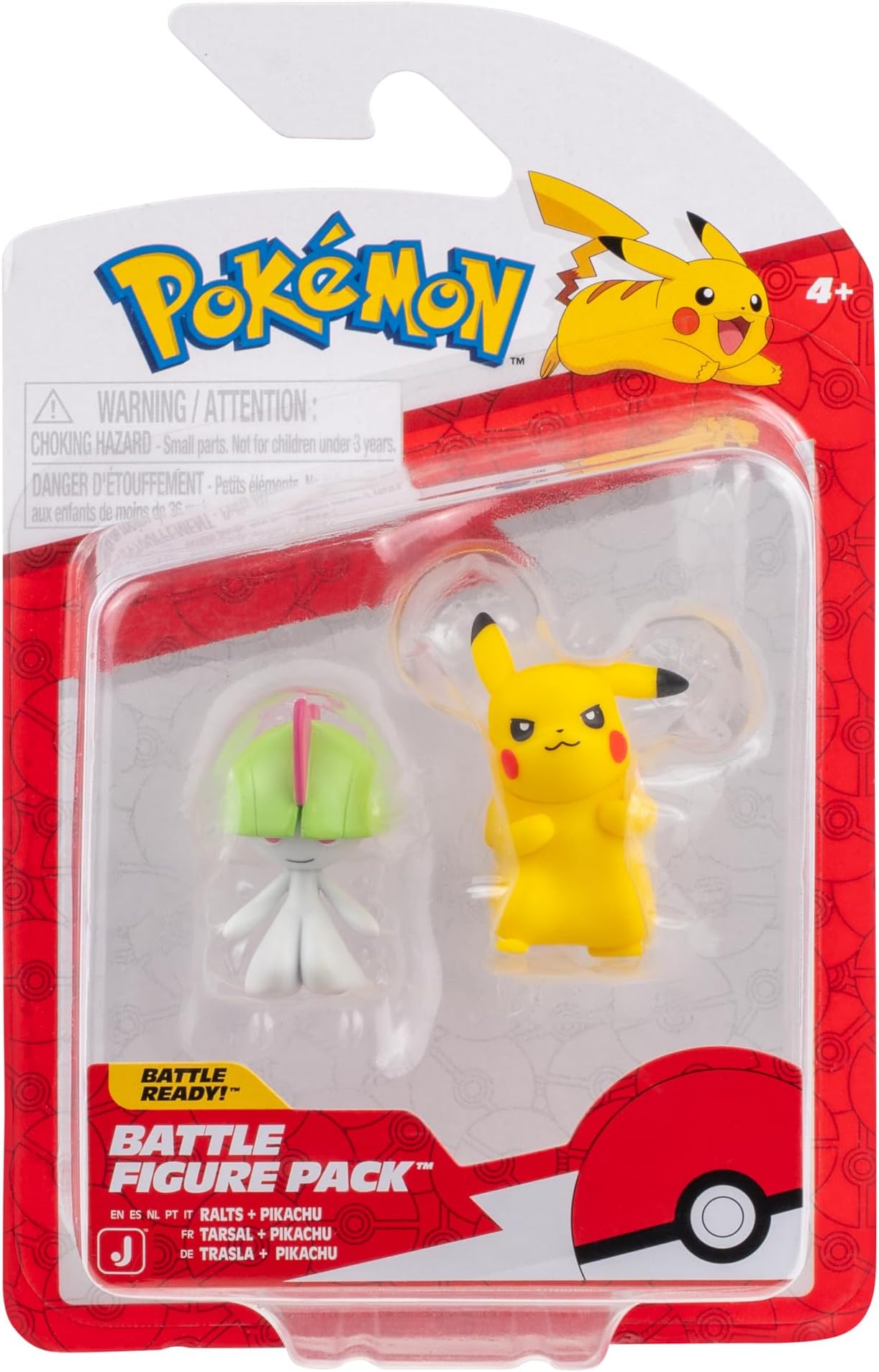 Pokémon Battle Figure 2-Pack - Ralts, Pikachu - Multicoloured - Official Pokemon Toy for Children 4+