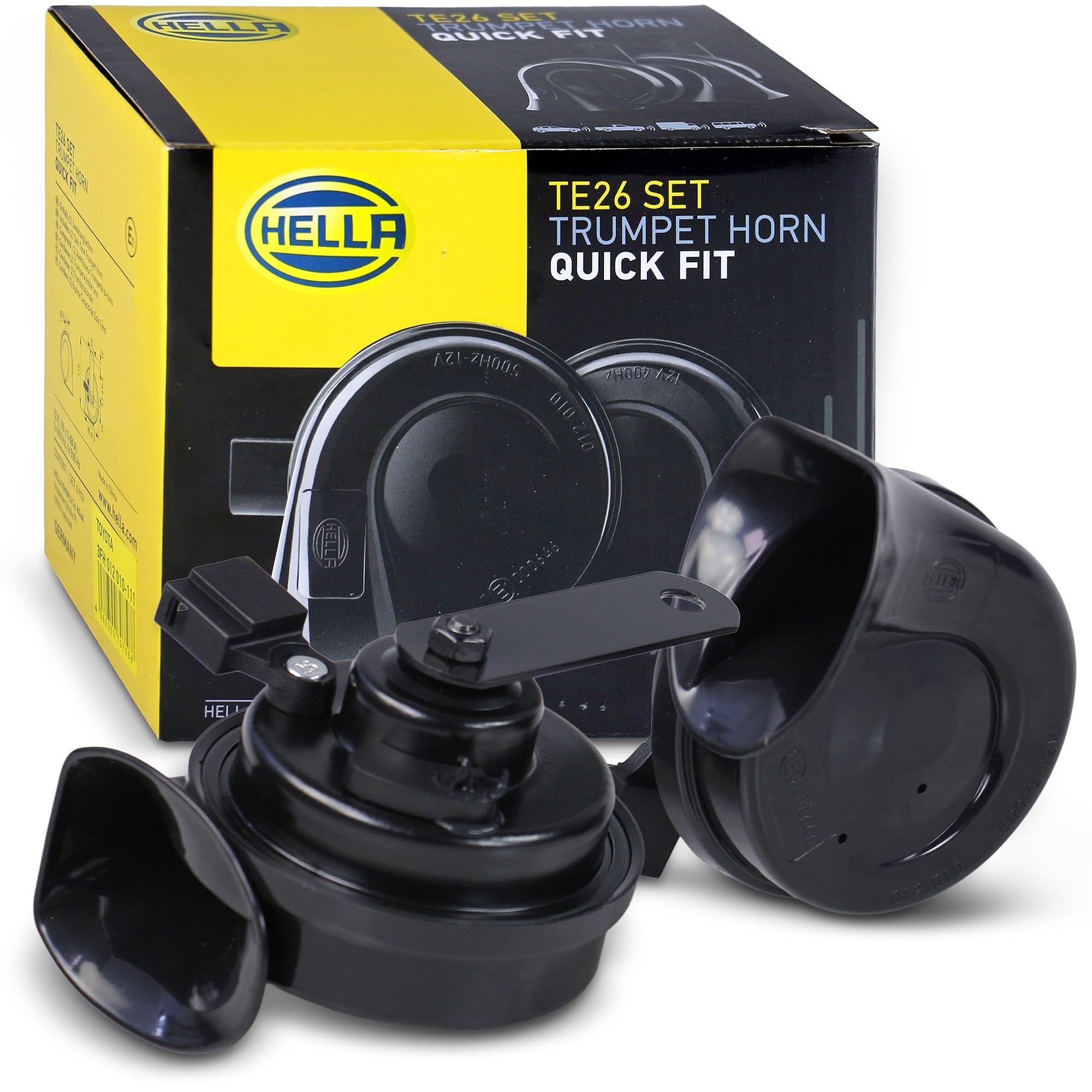 Hella 12V Twin Trumpet Horn - Toyota Yaris