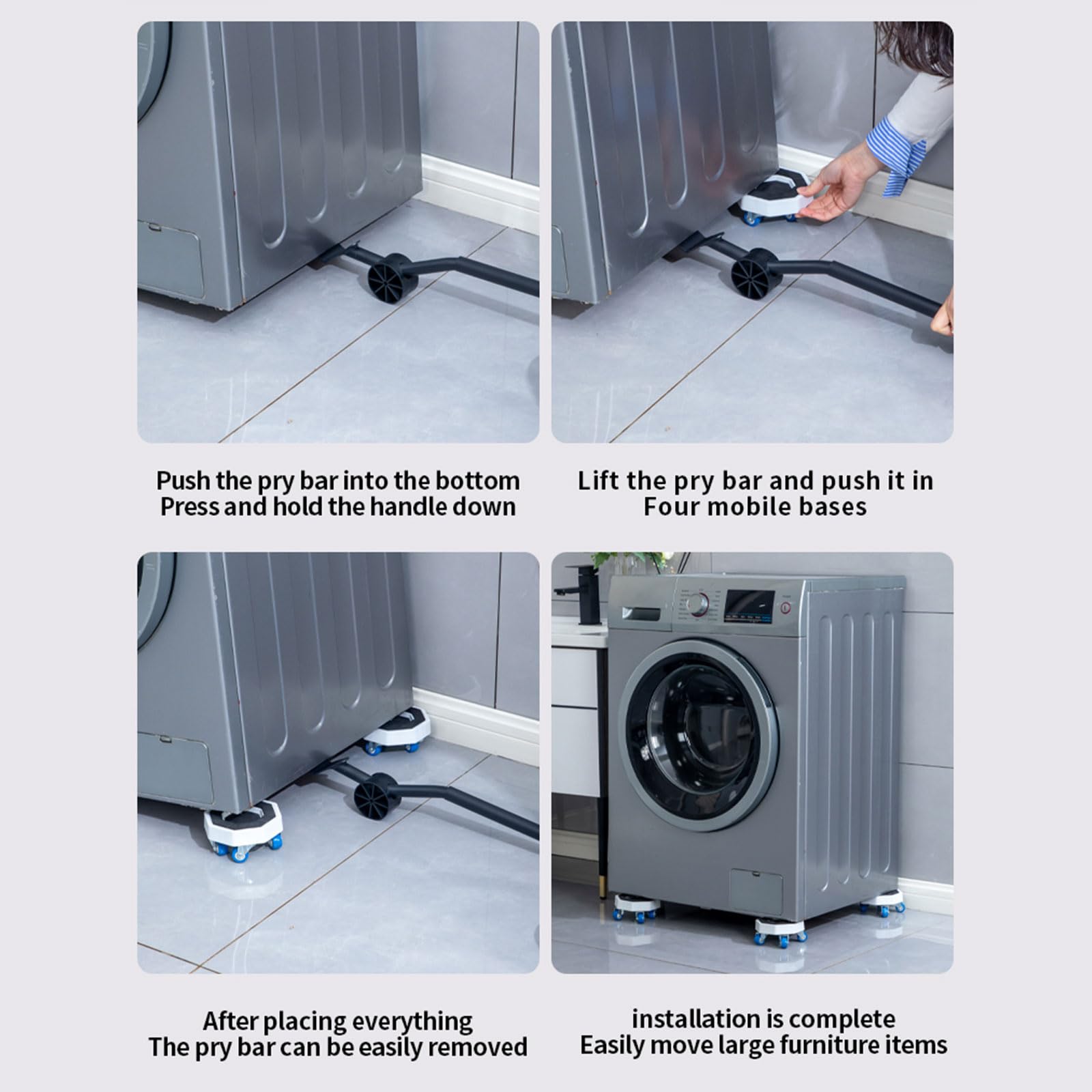 Kit de desplazamiento con ruedas para muebles y elevadores para muebles pesados – Patin deslizante para muebles pesados con elevador de muebles, elevador de puerta y herramientas de