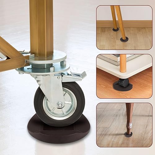 Miniatura 5 de Tapones de cama para muebles, paquete de 4 tapones de rueda para muebles, tazas de silicona sólida de alta calidad que se adaptan a todos los pisos