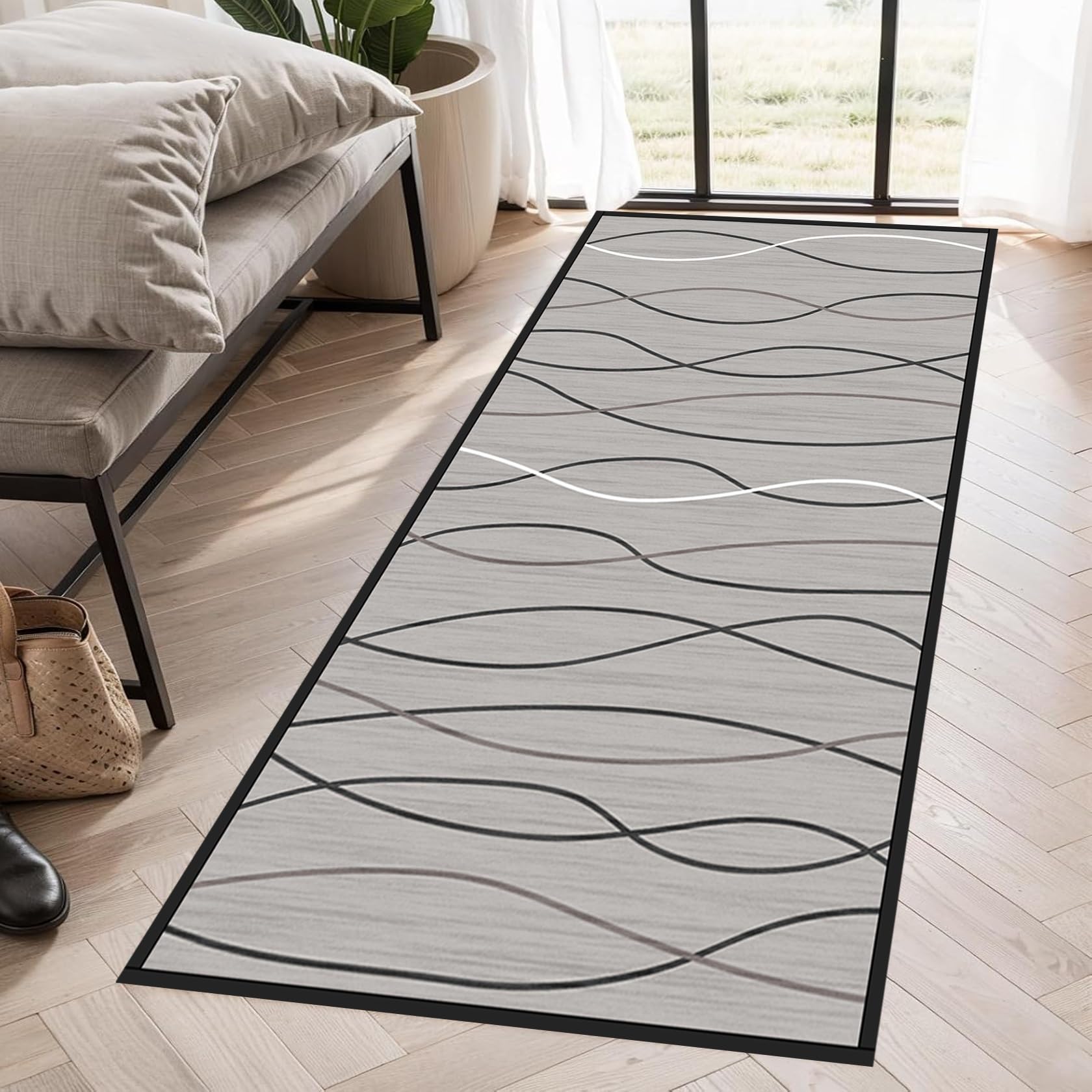Antifatiga Tapete de Cocina 90 x 420 cm Antideslizante y Lavable Alfombra Larga Cocina Antideslizante Respaldo de TPR para Cocina, Lavadero, A