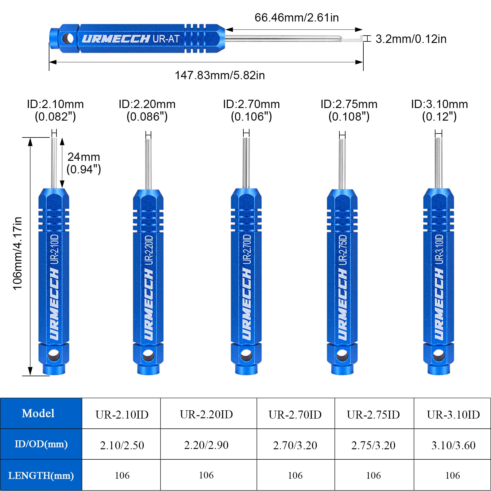 URMECCH 32-Pc Deutsch Connector Tool Kit - Pin Removal Tools, Screwdrivers, Terminal Extractors
